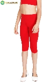  LEGGINS DANZA LYCRA TRE QUARTI ROSSO BAMBINA